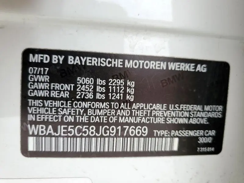 2018 BMW 540 I  