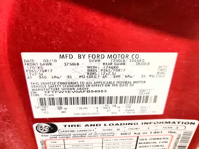 2010 FORD F150 SUPERCREW  
