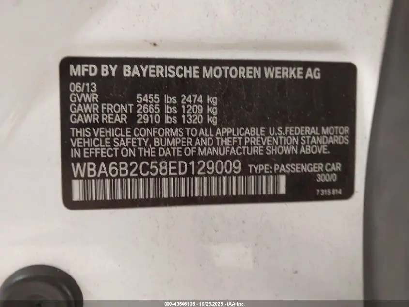 2014 BMW 650I GRAN COUPE  