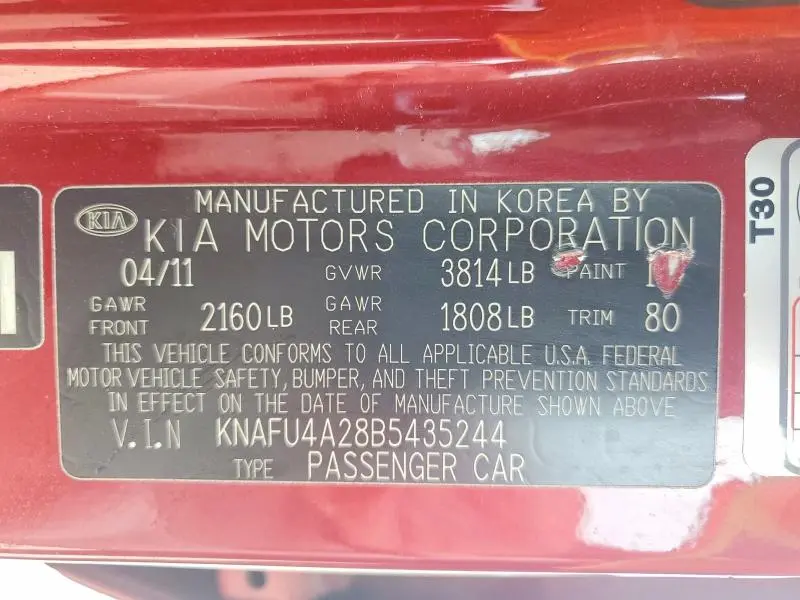 2011 KIA FORTE EX  