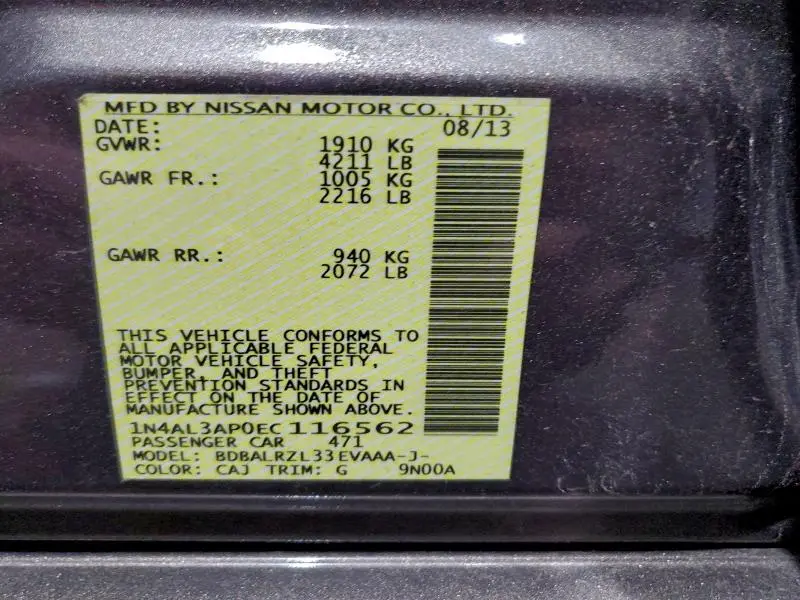 2014 NISSAN ALTIMA 2.5  