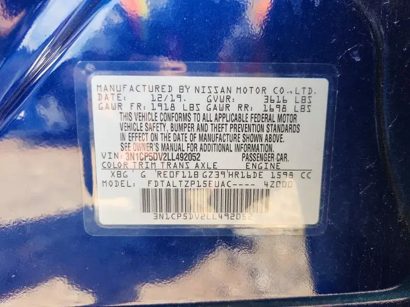 2020 NISSAN KICKS SR  