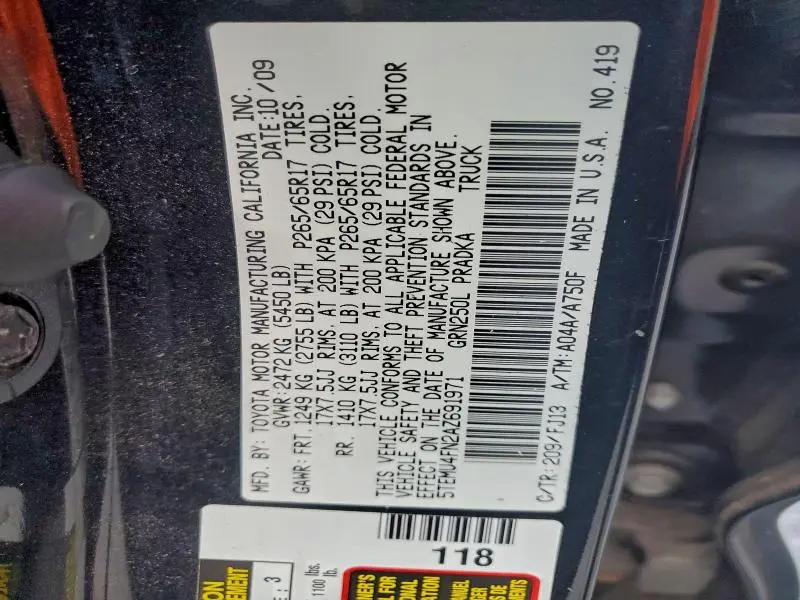 2010 TOYOTA TACOMA DOUBLE CAB LONG BED  