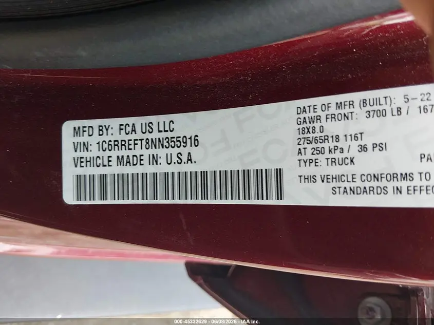 2022 RAM 1500 BIG HORN  4X2 5'7 BOX