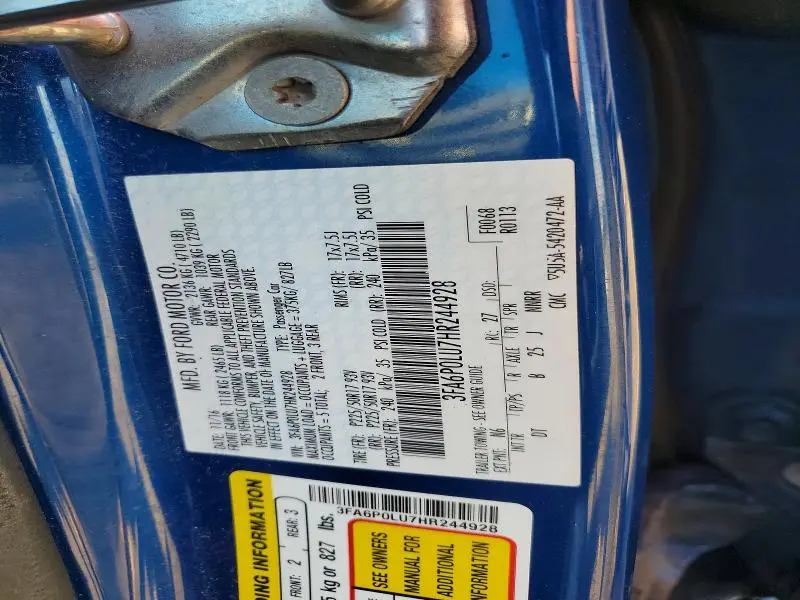 2017 FORD FUSION SE HYBRID  