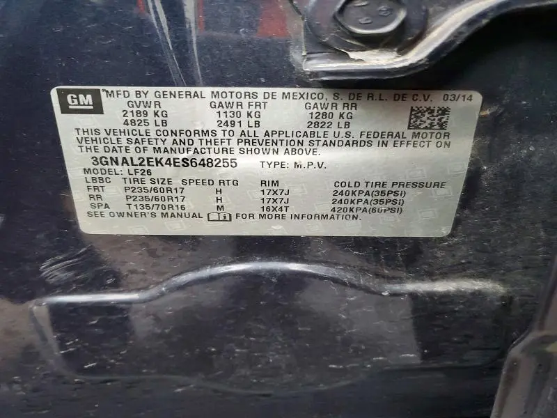 2014 CHEVROLET CAPTIVA LS  