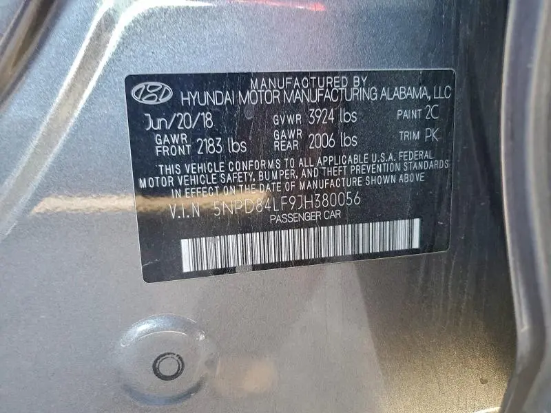 2018 HYUNDAI ELANTRA SEL  