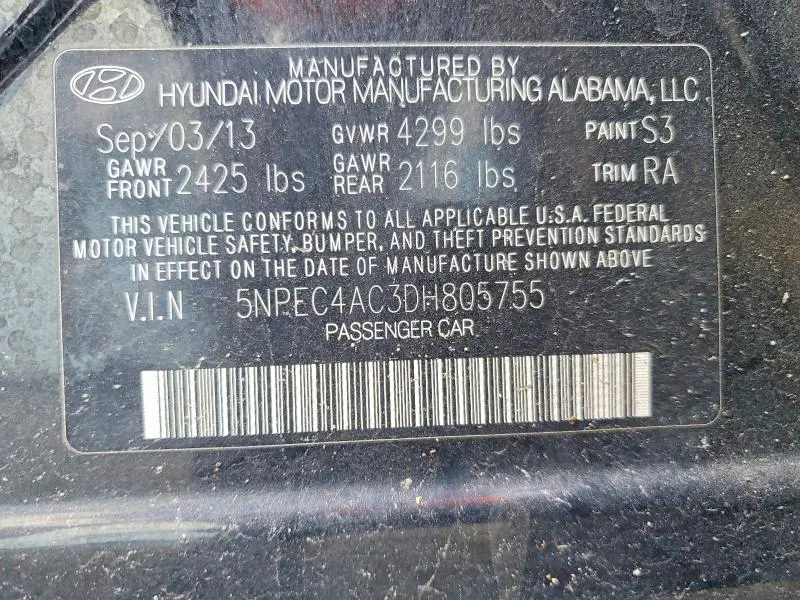 2013 HYUNDAI SONATA SE  