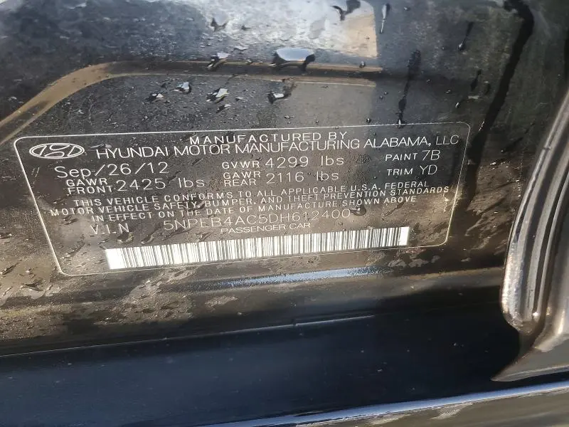 2013 HYUNDAI SONATA GLS  