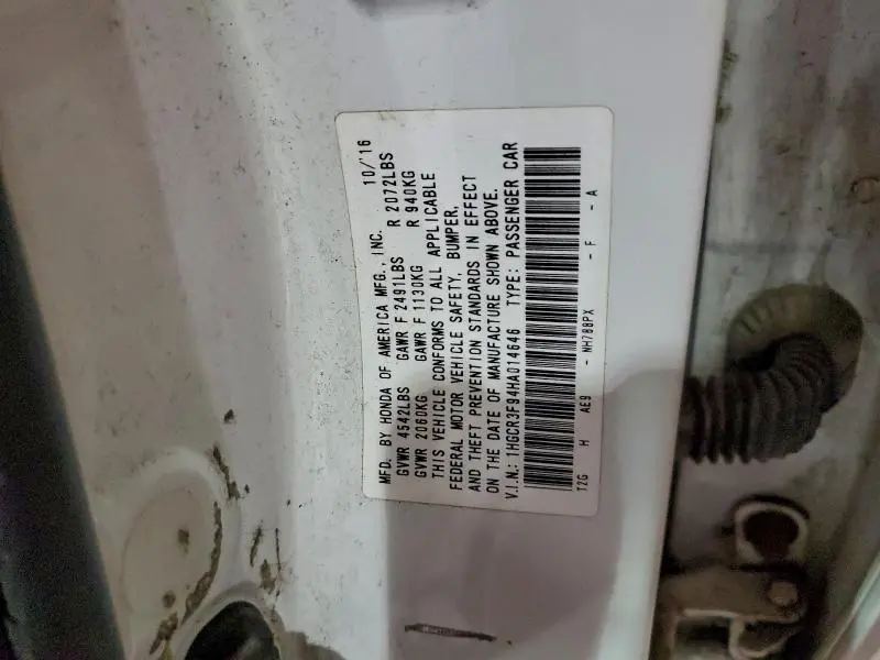 2017 HONDA ACCORD TOURING  