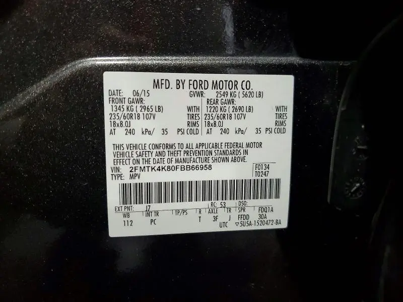 2015 FORD EDGE TITANIUM  
