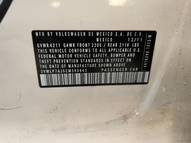 2012 VOLKSWAGEN JETTA SEL  