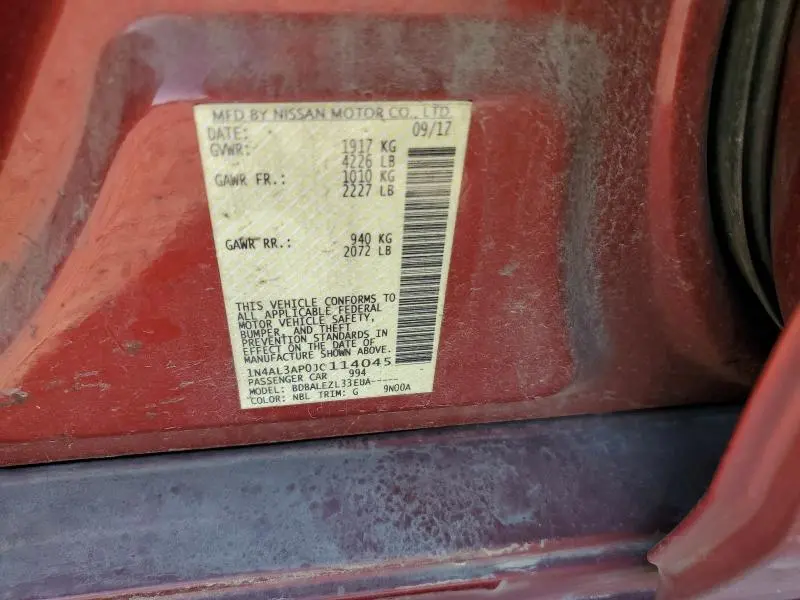 2018 NISSAN ALTIMA 2.5  