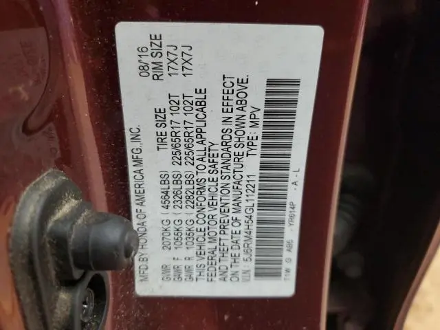 2016 HONDA CR-V EX