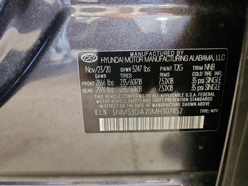 2021 HYUNDAI SANTA FE SEL  