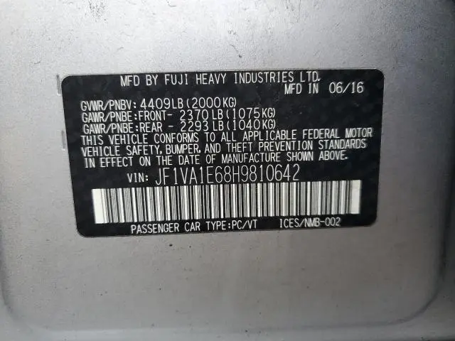 2017 SUBARU WRX PREMIUM  