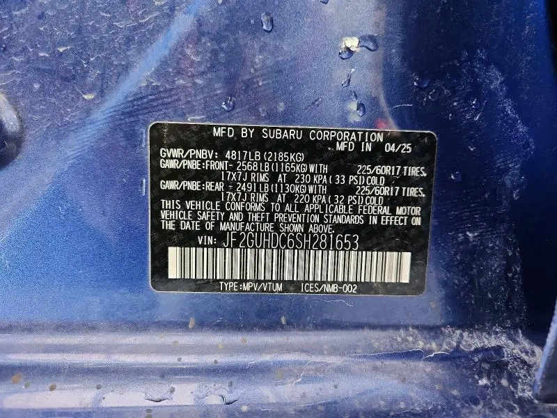 2025 SUBARU CROSSTREK PREMIUM  