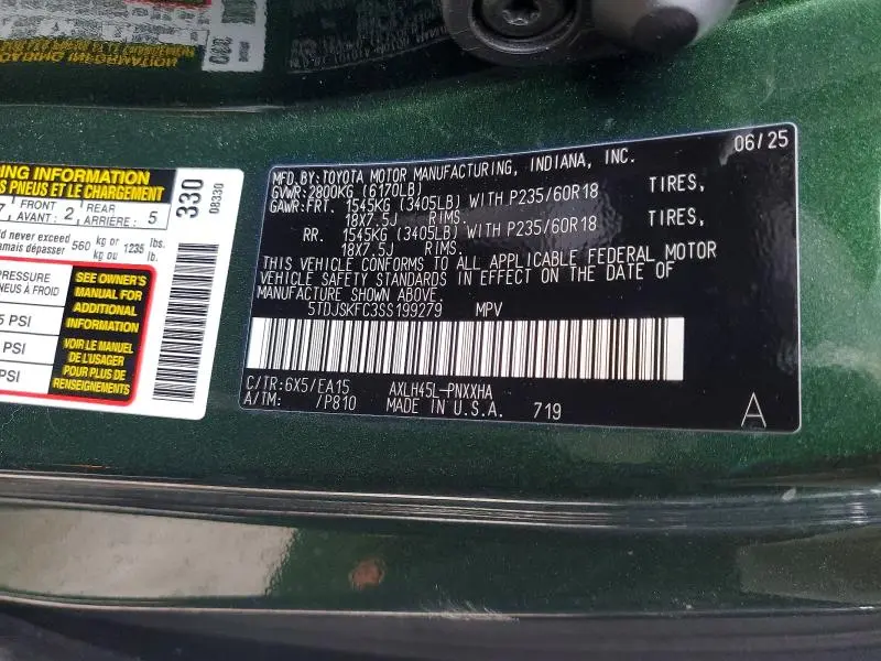 2025 TOYOTA SIENNA XLE 7-PASSENGER  