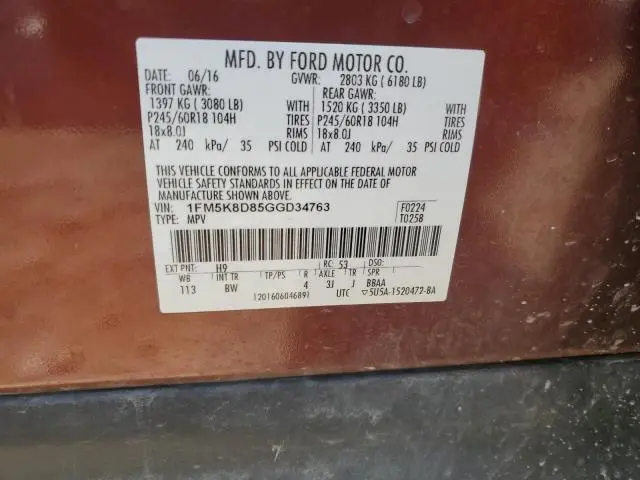 2016 FORD EXPLORER XLT  