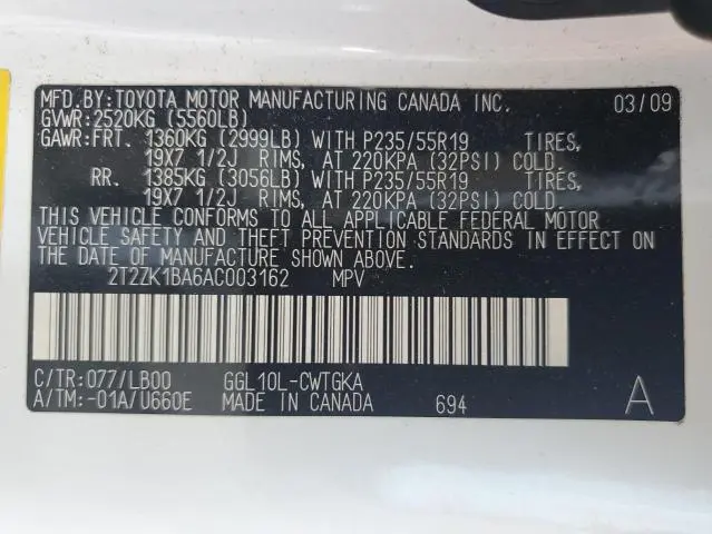 2010 LEXUS RX 350  