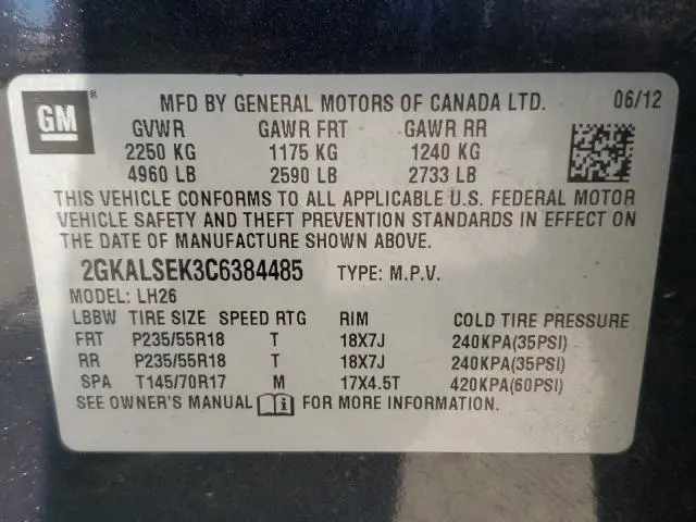 2012 GMC TERRAIN SLE  