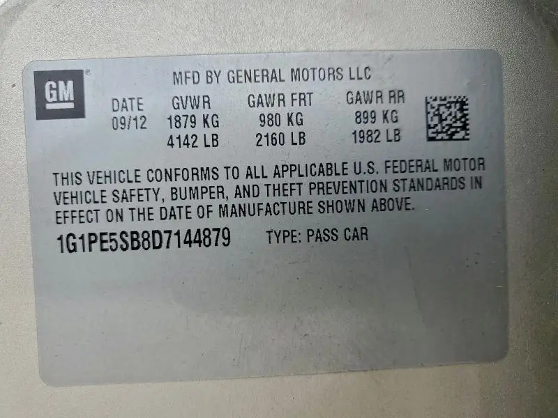 2013 CHEVROLET CRUZE LT  