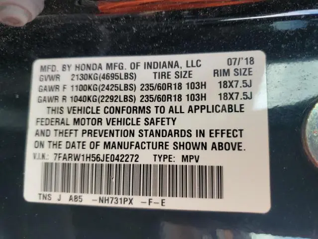 2018 HONDA CR-V EX  
