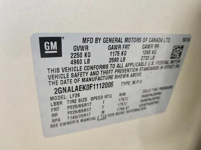 2015 CHEVROLET EQUINOX LS  