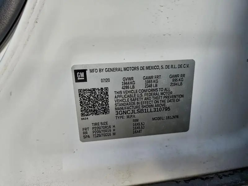 2020 CHEVROLET TRAX 1LT  