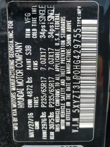 2017 HYUNDAI SANTA FE SPORT   