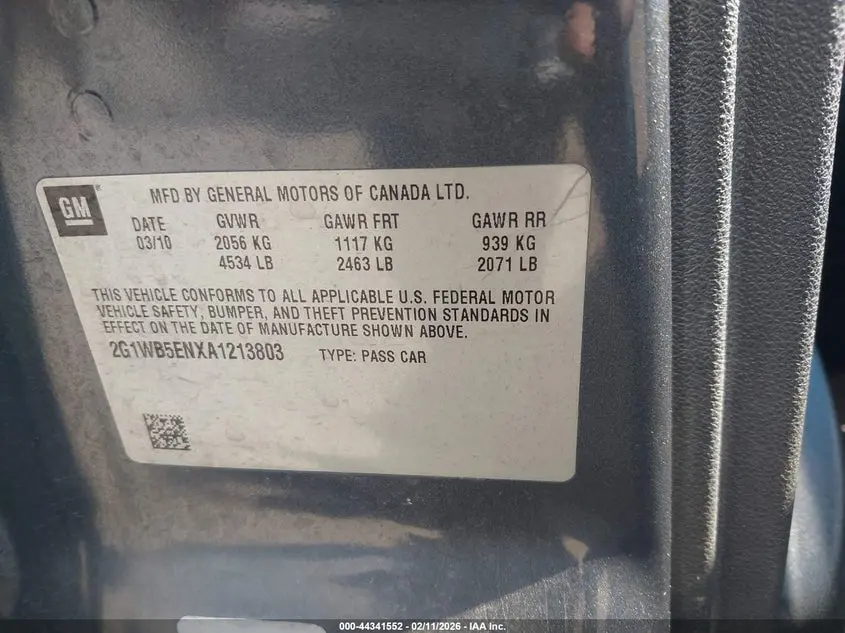 2010 CHEVROLET IMPALA LT