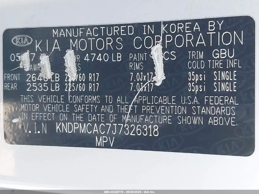 2018 KIA SPORTAGE LX