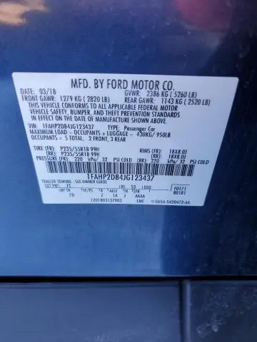 2018 FORD TAURUS SE  