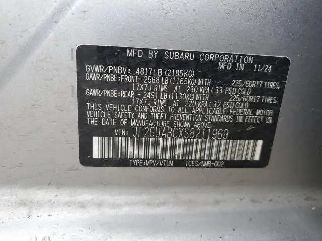 2025 SUBARU CROSSTREK   