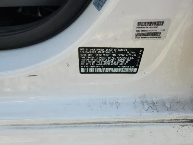2014 VOLKSWAGEN PASSAT S  