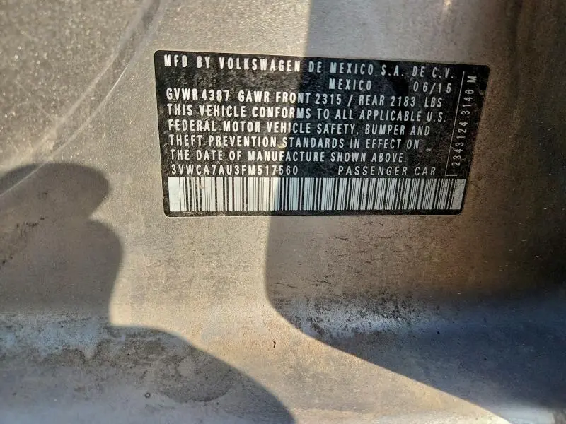 2015 VOLKSWAGEN GOLF SPORTWAGEN TDI S  