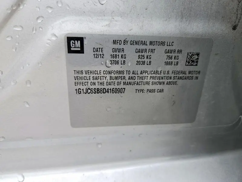 2013 CHEVROLET SONIC LT  