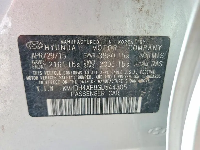 2016 HYUNDAI ELANTRA SE  