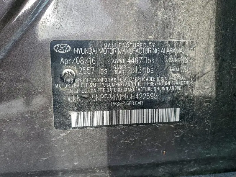 2016 HYUNDAI SONATA SPORT  