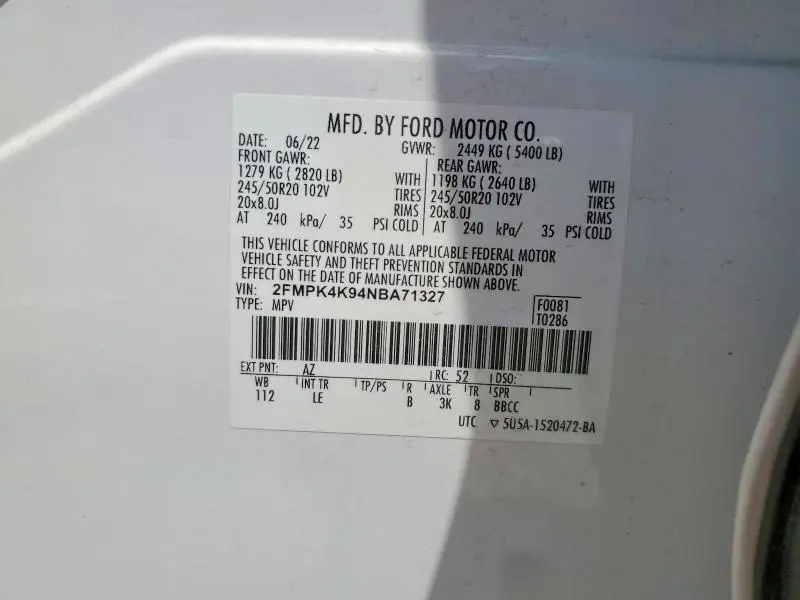 2022 FORD EDGE TITANIUM  
