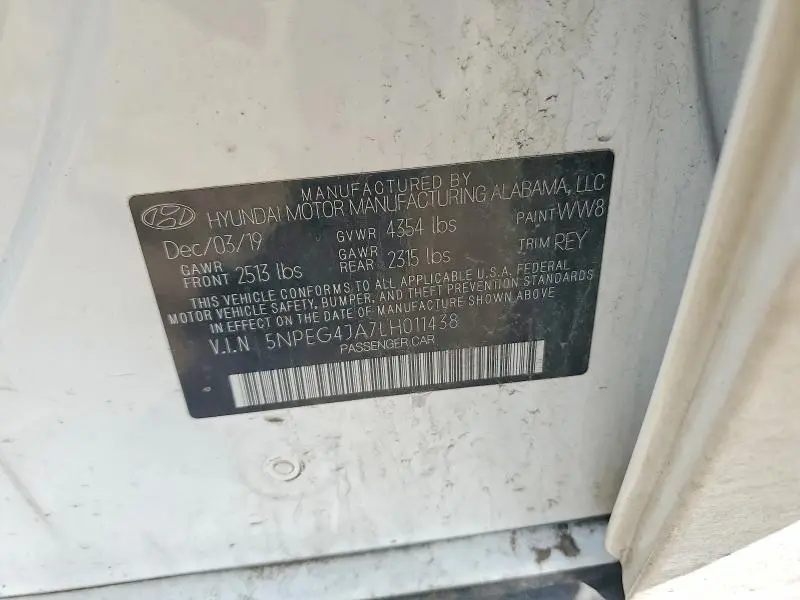 2020 HYUNDAI SONATA SE  
