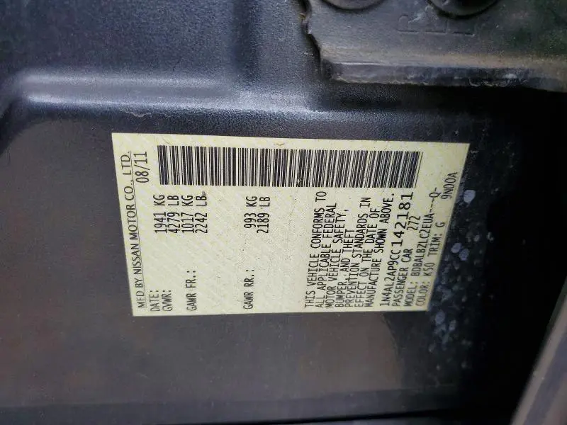 2012 NISSAN ALTIMA 2.5  