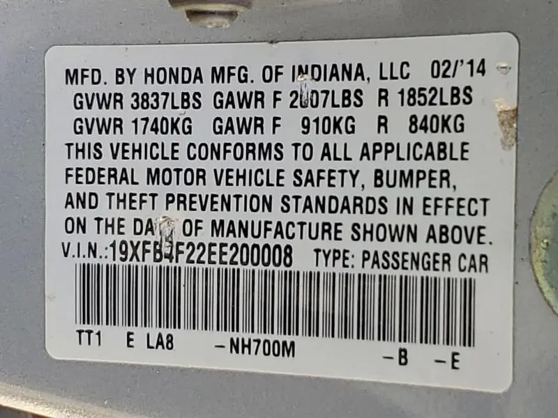 2014 HONDA CIVIC HYBRID  