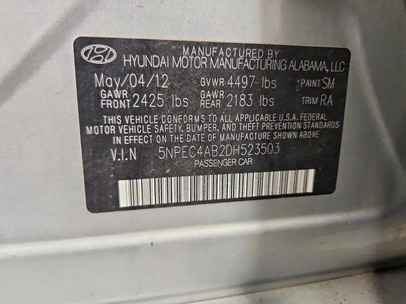 2013 HYUNDAI SONATA SE 2.0T  
