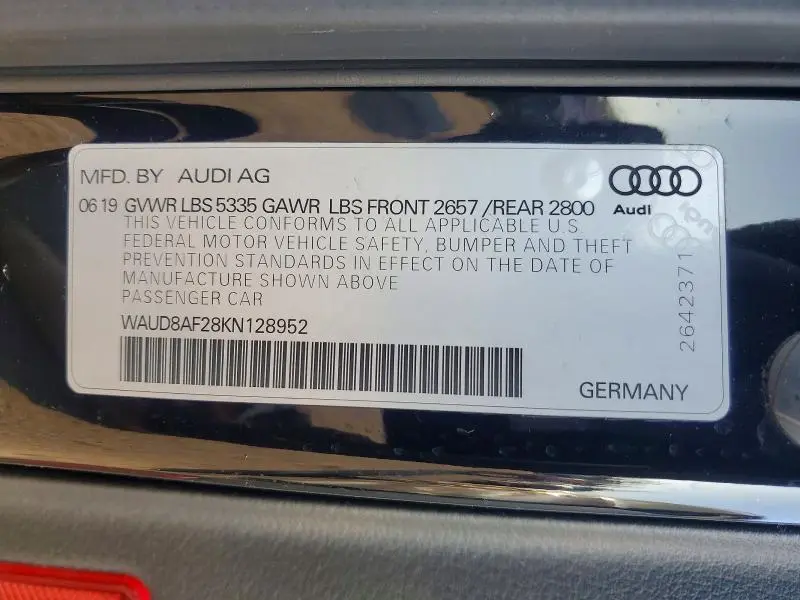 2019 AUDI A6 PREMIUM  
