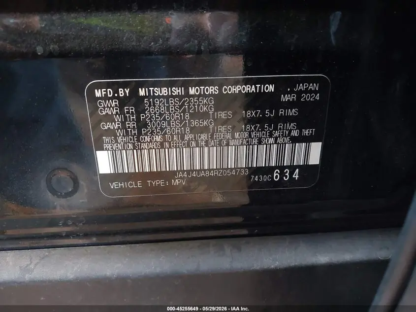 2024 MITSUBISHI OUTLANDER ES 2.5 S-AWC