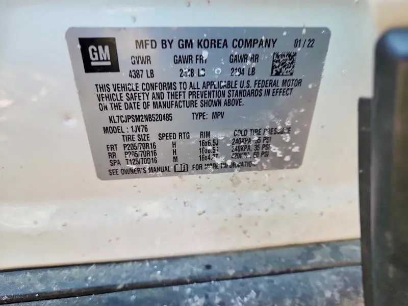 2022 CHEVROLET TRAX 1LT  