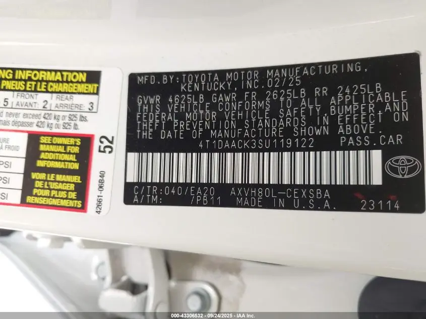 2025 TOYOTA CAMRY SE