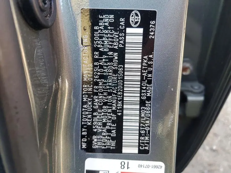 2013 TOYOTA AVALON BASE  