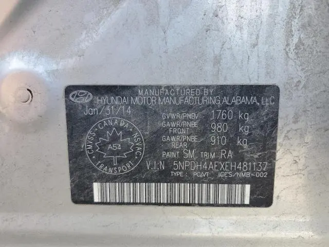 2014 HYUNDAI ELANTRA SE  